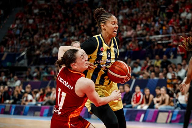 ESP Galatasaray Cagdas Faktoring v Fenerbahce Opet Final game Euroleague Women Final Six 2026 Iliana Rupert and Derin Erdogan during the Euroleague Women final game between Galatasaray Cagdas Faktoring and Fenerbahce Opet played at Principe Felipe Arena on April 19, 2026 in Zaragoza, Spain Zaragoza Spain Basketball Copyright: xDanielxMarzo AgenciaxLOFx
