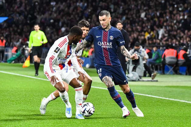 FOOTBALL : Paris Saint Germain vs Olympique Lyonnais - Ligue 1 - JournÃ e 30 - 19 04 2026 Lucas Hernandez (Paris SG) Ainsley Maitland-Niles (OL) ParisFrance  Copyright: xBaptistexAutissierx
