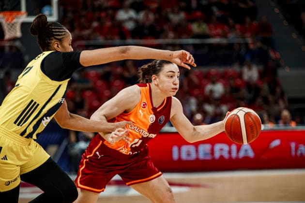 ESP Galatasaray Cagdas Faktoring v Fenerbahce Opet Final game Euroleague Women Final Six 2026 Derin Erdogan and Iliana Rupert during the Euroleague Women final game between Galatasaray Cagdas Faktoring and Fenerbahce Opet played at Principe Felipe Arena on April 19, 2026 in Zaragoza, Spain Zaragoza Spain Basketball Copyright: xDanielxMarzo AgenciaxLOFx