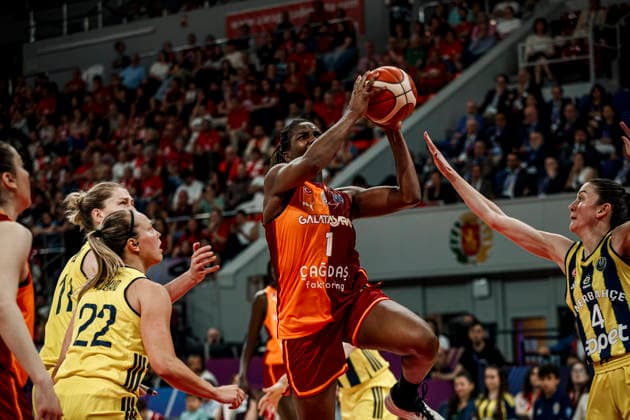 ESP Galatasaray Cagdas Faktoring v Fenerbahce Opet Final game Euroleague Women Final Six 2026 Elizabeth Williams during the Euroleague Women final game between Galatasaray Cagdas Faktoring and Fenerbahce Opet played at Principe Felipe Arena on April 19, 2026 in Zaragoza, Spain Zaragoza Spain Basketball Copyright: xDanielxMarzo AgenciaxLOFx