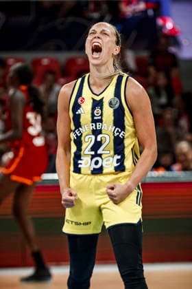 ESP Galatasaray Cagdas Faktoring v Fenerbahce Opet Final game Euroleague Women Final Six 2026 Julie Allemand during the Euroleague Women final game between Galatasaray Cagdas Faktoring and Fenerbahce Opet played at Principe Felipe Arena on April 19, 2026 in Zaragoza, Spain Zaragoza Spain Basketball Copyright: xDanielxMarzo AgenciaxLOFx