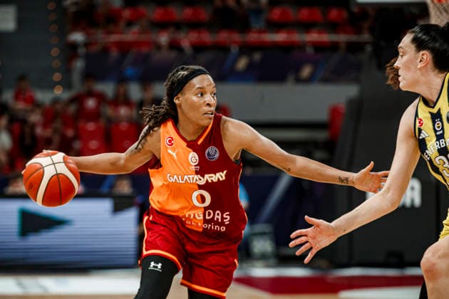 ESP Galatasaray Cagdas Faktoring v Fenerbahce Opet Final game Euroleague Women Final Six 2026 Kamiah Smalls during the Euroleague Women final game between Galatasaray Cagdas Faktoring and Fenerbahce Opet played at Principe Felipe Arena on April 19, 2026 in Zaragoza, Spain Zaragoza Spain Basketball Copyright: xDanielxMarzo AgenciaxLOFx