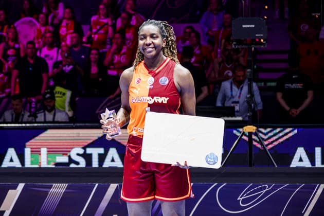 ESP Galatasaray Cagdas Faktoring v Fenerbahce Opet Final game Euroleague Women Final Six 2026 Elizabeth Williams during the Euroleague Women final game between Galatasaray Cagdas Faktoring and Fenerbahce Opet played at Principe Felipe Arena on April 19, 2026 in Zaragoza, Spain Zaragoza Spain Basketball Copyright: xDanielxMarzo AgenciaxLOFx