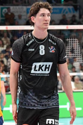 Cole Matthew Young SVG Lüneburg, 8 Frame, Action, Action, 19 04 2026, Düren Germany , Volleyball, 1 Bundesliga Men, Semifinal Playoff, SWD Powervolleys Düren SVG Lüneburg xmhx