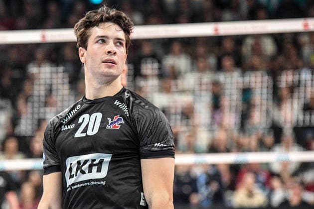 Ethan Champlin SVG Lüneburg, 16 Portrait, Portrait, 19 04 2026, Düren Germany , Volleyball, 1 Bundesliga Men, Semifinal Playoff, SWD Powervolleys Düren SVG Lüneburg xmhx