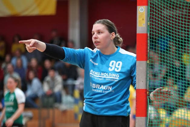 Handball, 2 Alsco HBF HC Leipzig SG 09 Kirchhof 19 04 2026 Goalkeeper Lena Schmid 99, SG 09 Kirchhof 2 Alsco Handball Bundesliga Women, HBF, Season 2025 2026, 24 Matchday HC Leipzig vs SG 09 Kirchhof on 19 04 2026 at Sporthalle Brüderstraße Leipzig Copyright: xBEAUTIFULxSPORTS JanxKaeferx