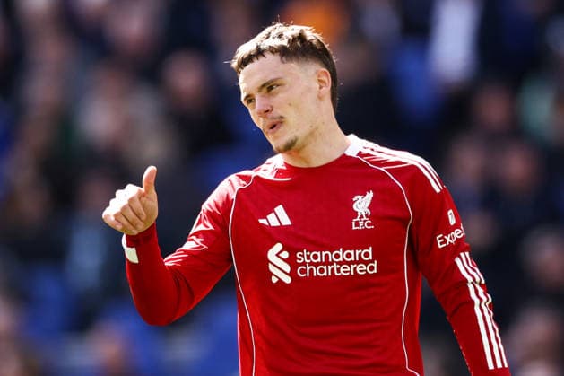 Everton gegen Liverpool 19 April 2026, Liverpool Premier League Fußball Everton gegen Liverpool Florian Wirtz von Liverpool Foto Jacques Feeney Abseits Liverpool UK  Copyright: xJacquesxFeeneyx xOffsidexOffside
