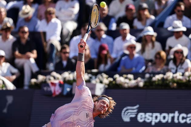 April 19, 2026, Barcelona, Barcelona, Spain: Andrey Rublev of Russia in action against Arthur Fils of France during the Final tennis match of the Barcelona Open Banc Sabadell - Conde Godo 2026 Day 9 at Real Club de Tenis Barcelona on April 19, 2026 in Barcelona, Spain. Barcelona Open Banc Sabadell - Conde Godo 2026 Day 9  - ZUMAa181 20260419_zaa_a181_144 Copyright: xJavierxBorregox