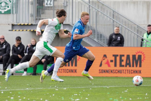 19 04 2026, xgrfx, Soccer 2 Bundesliga, SpVgg Greuther Fuerth SV Darmstadt 98 v l Reno Münz Greuther Fürth , Isac Lidberg SV Darmstadt DFL DFB REGULATIONS PROHIBIT ANY USE OF PHOTOGRAPHS as IMAGE SEQUENCES and or QUASI VIDEO Fuerth
