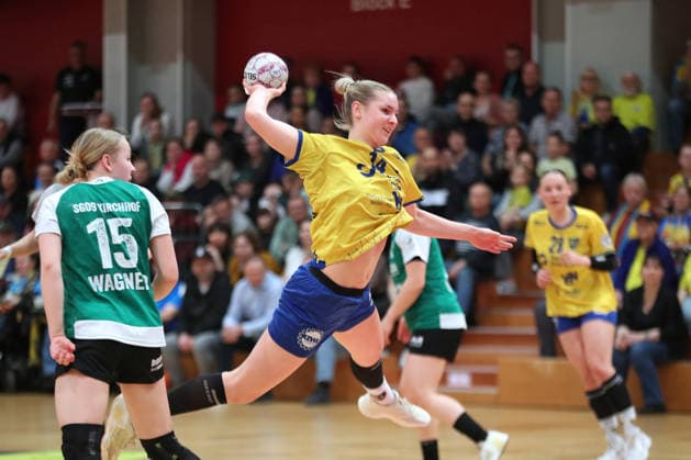 Handball, 2 Alsco HBF HC Leipzig SG 09 Kirchhof 19 04 2026 Hanna Ferber Rahnhöfer 14, HC Leipzig flies to the throw 2 Alsco Handball Bundesliga Women, HBF, Season 2025 2026, 24 Matchday HC Leipzig vs SG 09 Kirchhof on 19 04 2026 at Sporthalle Brüderstraße Leipzig Copyright: xBEAUTIFULxSPORTS JanxKaeferx