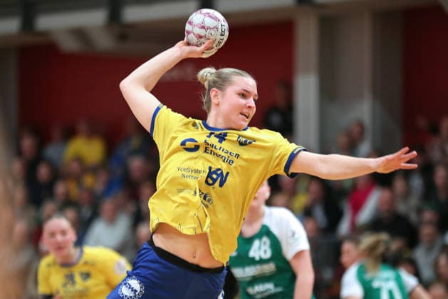 Handball, 2. Alsco HBF: HC Leipzig - SG 09 Kirchhof; 19.04.2026 Hanna Ferber-Rahnhöfer (14, HC Leipzig). 2. Alsco Handball Bundesliga Frauen, HBF, Saison 2025 2026, 24. Spieltag: HC Leipzig vs. SG 09 Kirchhof am 19.04.2026 in der Sporthalle Brüderstraße Leipzig. *** Handball, 2 Alsco HBF HC Leipzig SG 09 Kirchhof 19 04 2026 Hanna Ferber Rahnhöfer 14, HC Leipzig 2 Alsco Handball Bundesliga Frauen, HBF, Saison 2025 2026, 24 Spieltag HC Leipzig vs SG 09 Kirchhof am 19 04 2026 in der Sporthalle Brüderstraße Leipzig Copyright: xBEAUTIFULxSPORTS JanxKaeferx