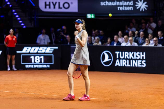 19 04 26 Porsche Tennis Grand Prix Stuttgart Germany, Stuttgart, 19 04 2026, Tennis, Porsche Tennis Grand Prix Stuttgart Elena Rybakina Kazakhstan , cheering