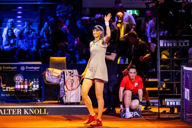 19 04 26 Porsche Tennis Grand Prix Stuttgart Germany, Stuttgart, 19 04 2026, Tennis, Porsche Tennis Grand Prix Stuttgart Elena Rybakina Kazakhstan , cheering