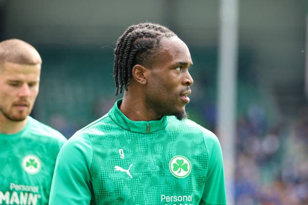 Fürth, Germany 19 April 2026 2 Bundesliga 30 Matchday SpVgg Greuther Fürth vs SV Darmstadt 98 In the picture Noel Futkeu Greuther Fürth DFL regulations prohibit any use of photographs as image sequences and or quasi video Copyright: HMBxMedia MadeleinexFantini