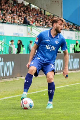 Fürth, Germany 19 April 2026 2 Bundesliga 30 Matchday SpVgg Greuther Fürth vs SV Darmstadt 98 Im Bild Killian Corredor SV Darmstadt DFL regulations prohibit any use of photographs as image sequences and or quasi video Copyright: HMBxMedia MadeleinexFantini