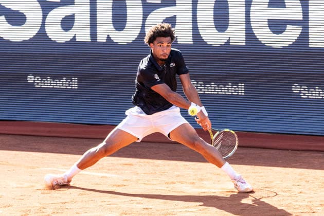 April 19, 2026, Barcelona, Spain: Arthur Fils ( FRA ) seen in action against Andrey Rublev ( RUS) (Not in picture) during the final of the 2026 Barcelona Open Banc Sabadell. Final of the Barcelona Open Banc Sabadell tennis tournament between Arthur Fils (FRA) and Andrey Rublev (RUS), winning Arthur Fils 6-2 and 7-6 Final Of The Barcelona Open Banc Sabadell Tennis Tournament In Barcelona, Spain - 19 Apr 2026  - ZUMAs197 20260419_aaa_s197_052 Copyright: xRicardxNovellax
