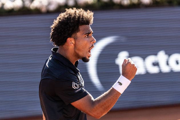 April 19, 2026, Barcelona, Spain: Arthur Fils ( FRA ) seen in action against Andrey Rublev ( RUS) (Not in picture) during the final of the 2026 Barcelona Open Banc Sabadell. Final of the Barcelona Open Banc Sabadell tennis tournament between Arthur Fils (FRA) and Andrey Rublev (RUS), winning Arthur Fils 6-2 and 7-6 Final Of The Barcelona Open Banc Sabadell Tennis Tournament In Barcelona, Spain - 19 Apr 2026  - ZUMAs197 20260419_aaa_s197_057 Copyright: xRicardxNovellax