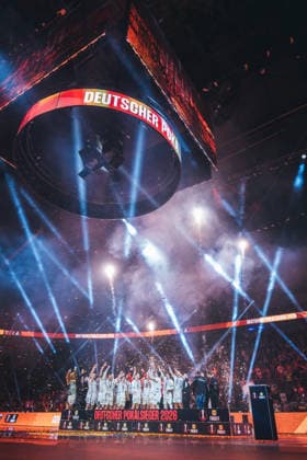 19 4 2026, Handball, Lidl, Final Four, Final, Final, Cologne, Lanxess Arena, Bergischer HC, Füchse Berlin, 2026 Cup Winner Berlin at the award ceremony Lanxess Arena, Cologne North Rhine-Westphalia Germany P1048375-2