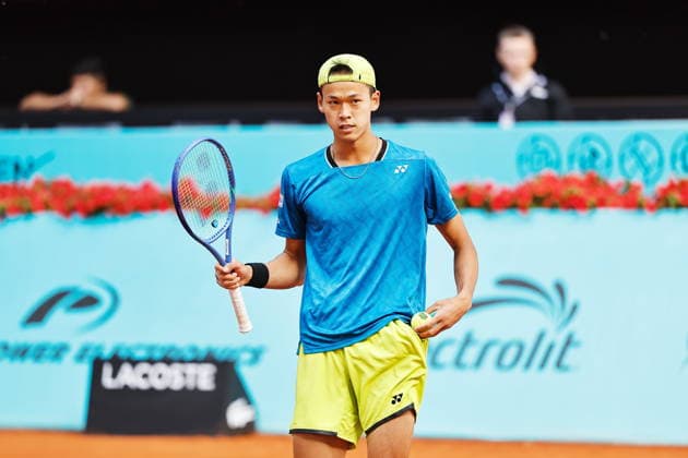 Rei Sakamoto (JPN), APRIL 20, 2026 - Tennis : Rei Sakamoto during singles qualifying 1st round match against Zachary Svajda on the ATP, Tennis Herren tour Masters 1000 tournaments Mutua Madrid Open tennis tournament at the Caja Magica in Madrid, Spain. Noxthirdxpartyxsales  aflo_327624513