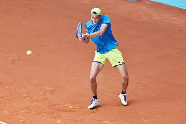 Rei Sakamoto (JPN), APRIL 20, 2026 - Tennis : Rei Sakamoto during singles qualifying 1st round match against Zachary Svajda on the ATP, Tennis Herren tour Masters 1000 tournaments Mutua Madrid Open tennis tournament at the Caja Magica in Madrid, Spain. Noxthirdxpartyxsales  aflo_327624630