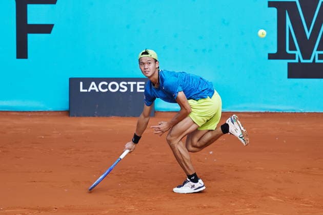 Rei Sakamoto (JPN), APRIL 20, 2026 - Tennis : Rei Sakamoto during singles qualifying 1st round match against Zachary Svajda on the ATP, Tennis Herren tour Masters 1000 tournaments Mutua Madrid Open tennis tournament at the Caja Magica in Madrid, Spain. Noxthirdxpartyxsales  aflo_327624787