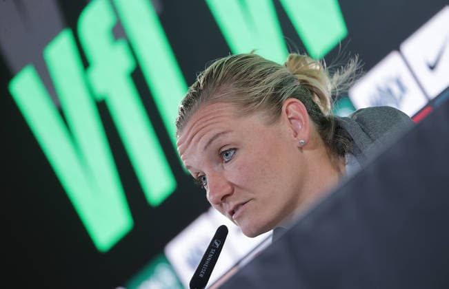 Football, Women, Season 2025 2026, 1 League, Google Womens Bundesliga, VfL Wolfsburg , Press conference with Alexandra Popp VfL Wolfsburg DFL REGULATES PROHIBIT ANY USE OF PHOTOGRAPHS AS IMAGE SEQUENCES AND OR QUASI VIDEO