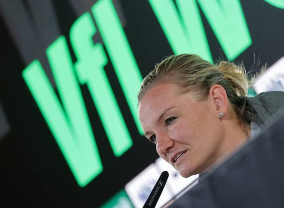 Football, Women, Season 2025 2026, 1 League, Google Womens Bundesliga, VfL Wolfsburg , Press conference with Alexandra Popp VfL Wolfsburg DFL REGULATES PROHIBIT ANY USE OF PHOTOGRAPHS AS IMAGE SEQUENCES AND OR QUASI VIDEO