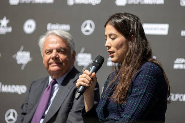 Presentation Of The Mutua Madrid Open 2026, Garbine Muguruza Blanco, a former Spanish-Venezuelan tennis player and member of the organizing committee, speaks during the presentation of the Mutua Madrid Open 2026, which is scheduled to be held at La Caja Magica in Madrid, Spain, on April 20 2026. Madrid Spain  Copyright: xDavidxCanalesx originalFilename:canalescarvajal-presenta260420_nplRz.jpg