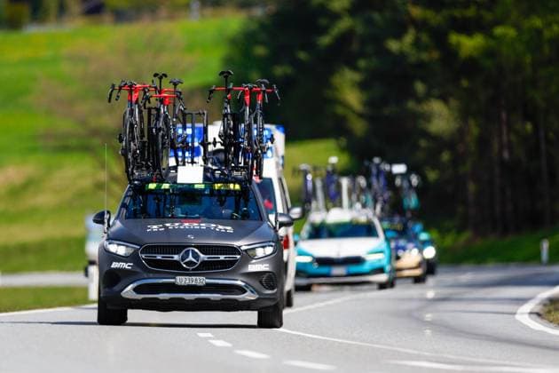 CYCLING - Tour of the Alps 2026 INNSBRUCK,AUSTRIA,20.APR.26 - CYCLING - Tour of the Alps, stage 1, Innsbruck - Innsbruck. Image shows the team car of TUDOR PRO CYCLING TEAM.  GEPAxpictures xMarkoxVulic