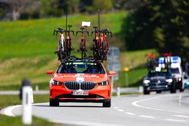 CYCLING - Tour of the Alps 2026 INNSBRUCK,AUSTRIA,20.APR.26 - CYCLING - Tour of the Alps, stage 1, Innsbruck - Innsbruck. Image shows the team car of INEOS GRENADIERS.  GEPAxpictures xMarkoxVulic