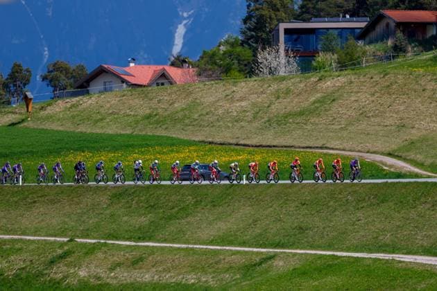 CYCLING - Tour of the Alps 2026 INNSBRUCK,AUSTRIA,20.APR.26 - CYCLING - Tour of the Alps, stage 1, Innsbruck - Innsbruck. Image shows the peloton.  GEPAxpictures xMarkoxVulic