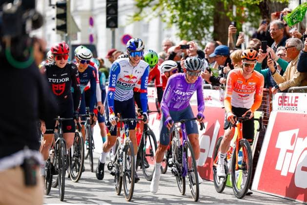 CYCLING - Tour of the Alps 2026 INNSBRUCK,AUSTRIA,20.APR.26 - CYCLING - Tour of the Alps, stage 1, Innsbruck - Innsbruck. Image shows the peloton.  GEPAxpictures xMarkoxVulic