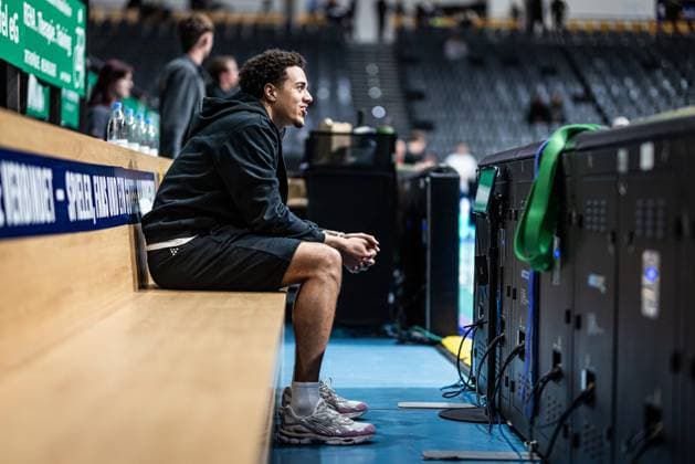 Nolan Adekunle Gladiators Trier , Vet Concept Gladiators Trier vs FC Bayern Muenchen Basketball , Basketball, easyCredit BBL, Matchday 30, Season 2025 2026, 20 04 2026 Vet Concept Gladiators Trier vs FC Bayern Muenchen Basketball , Basketball, easyCredit BBL, Matchday 30, Season 2025 2026, 20 04 2026 Copyright: xEibner-Pressefoto AlexanderxNeisx EP_ANS