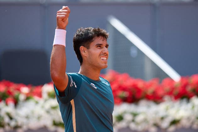 Mutua Madrid Open - Day One Adolfo Daniel Vallejo of Paraguay reacts against Pedro Martinez Portero of Spain during the Men s Singles First Round Qualifying match on day one of the Mutua Madrid Open at Caja Magica on April 20, 2026, in Madrid, Spain. Madrid Caja Magica Madrid Spain RL_MMO2K26_000024 Copyright: xRicardoxLarreinax