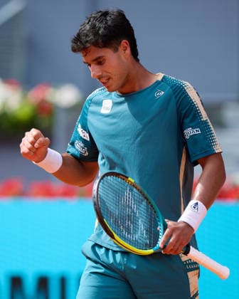 Mutua Madrid Open - Day One Adolfo Daniel Vallejo of Paraguay reacts against Pedro Martinez Portero of Spain during the Men s Singles First Round Qualifying match on day one of the Mutua Madrid Open at Caja Magica on April 20, 2026, in Madrid, Spain. Madrid Caja Magica Madrid Spain RL_MMO2K26_000022 Copyright: xRicardoxLarreinax