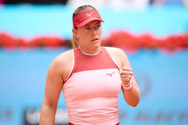 Mutua Madrid Open - Day One Dalma Galfi of Hungary reacts against Leyre Romero Gormaz of Spain during the GirlÕs Singles First Round Qualifying match on day one of the Mutua Madrid Open at Caja Magica on April 20, 2026, in Madrid, Spain. Madrid Caja Magica Madrid Spain RL_MMO2K26_000052 Copyright: xRicardoxLarreinax