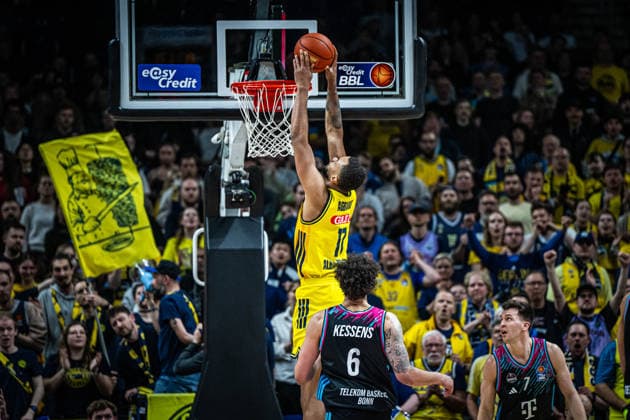 Basketball Berlin 20 04 2026 Season 2025 2026 EasyCredit BBL 1 Bundesliga Men, Men Alba Berlin Telekom Baskets Bonn Norris Agbakoko Alba Berlin, No 17