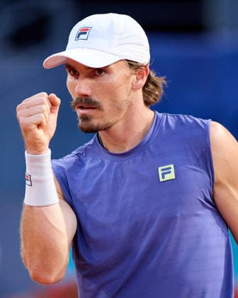 Mutua Madrid Open - Day One Patrick Kypson of United States reacts against Moise Kouame of France during the MenÕs Singles First Round Qualifying match on day one of the Mutua Madrid Open at Caja Magica on April 20, 2026, in Madrid, Spain. Madrid Caja Magica Madrid Spain RL_MMO2K26_000144 Copyright: xRicardoxLarreinax