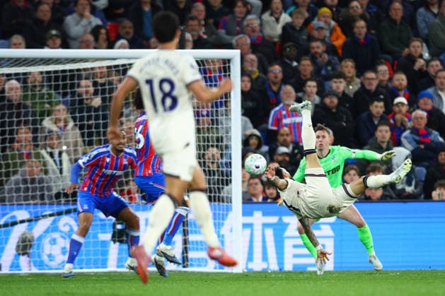 Premier League: Crystal Palace v West Ham United LONDON, UK - 20th Apr 2026: Taty Castellanos of West Ham United with an overhead attempt at goal during the Premier League match between Crystal Palace FC and West Ham United FC at Selhurst Parkl London Selhurst Park England United Kingdom Copyright: xCraigxMercerx xPeakxActionxPhotosx