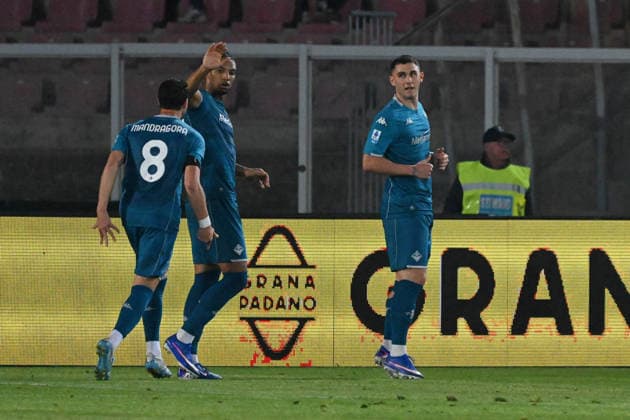 AC Fiorentina celebrates after the goal during US Lecce vs ACF Fiorentina, Italian soccer Serie A match in Lecce, Italy, April 20 2026  Copyright: xPasqualexGolia IPAxSportx xipa-agency.netx xx IPA_74108709 IPA_Agency_IPA74108709