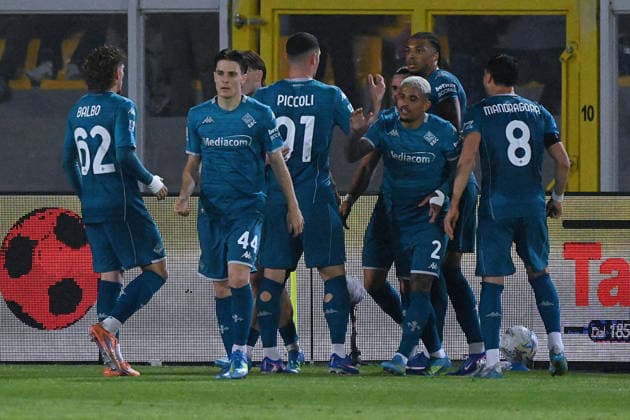 CALCIO - Serie A - US Lecce vs ACF Fiorentina AC Fiorentina celebrates after the goal during US Lecce vs ACF Fiorentina, Italian soccer Serie A match in Lecce, Italy, April 20 2026 Lecce Italy  Copyright: xIPAxSport ABACAx