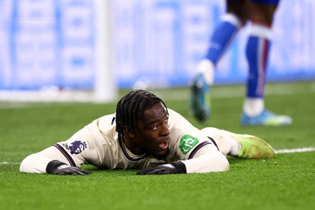 Crystal Palace gegen West Ham United 20 April 2026, London Premier League Fußball Crystal Palace gegen West Ham United Axel Disasi von West Ham United reagiert nach einer verpassten Chance Foto Jacques Feeney Offside London UK  Copyright: xJacquesxFeeneyx xOffsidexOffside
