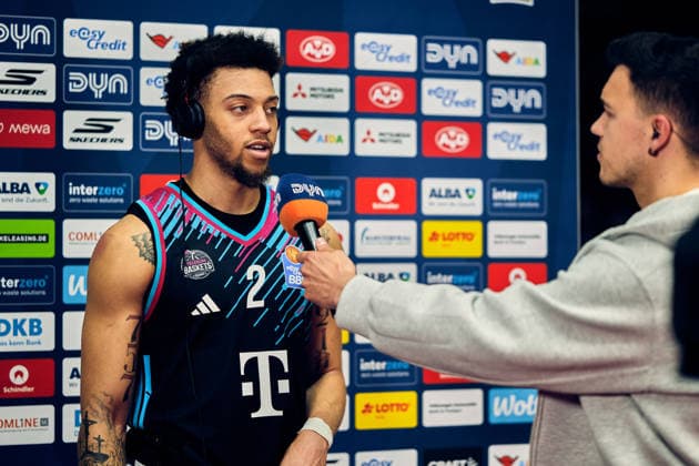 Alijah Comithier Telekom Baskets Bonn, 02 , in Interview, GER, ALBA Berlin vs Telekom Baskets Bonn, Basketball Men, easy Credit BBL, Season 2025 2026, Matchday 30, 20 04 2026 GER, ALBA Berlin vs Telekom Baskets Bonn, Basketball Men, easy Credit BBL, Season 2025 2026, Matchday 30, 20 04 2026 Berlin Copyright: xClaudiusxRauch,xEibner-Pressefotox xClaudiusxRauchx EP_CRH