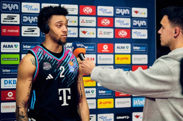 Alijah Comithier Telekom Baskets Bonn, 02 , in Interview, GER, ALBA Berlin vs Telekom Baskets Bonn, Basketball Men, easy Credit BBL, Season 2025 2026, Matchday 30, 20 04 2026 GER, ALBA Berlin vs Telekom Baskets Bonn, Basketball Men, easy Credit BBL, Season 2025 2026, Matchday 30, 20 04 2026 Berlin Copyright: xClaudiusxRauch,xEibner-Pressefotox xClaudiusxRauchx EP_CRH