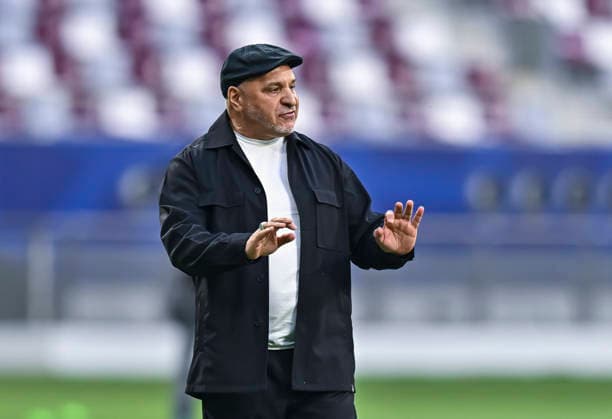 Fußball, Gulf Club CL, Al-Shabab - Zakho SC Zakho vs Al-Shabab AGCFF Gulf Club Champions League Semi-Final Noureddine Zekri, head coach of Al-Shabab reacts during the AGCFF Gulf Club Champions League Semi-Final football match between IraqÕs Zakho and Saudi ArabiaÕs Al-Shabab at Khalifa International Stadium in Doha, Qatar, on April 19, 2026. DOHA Qatar Copyright: xNOUSHADx
