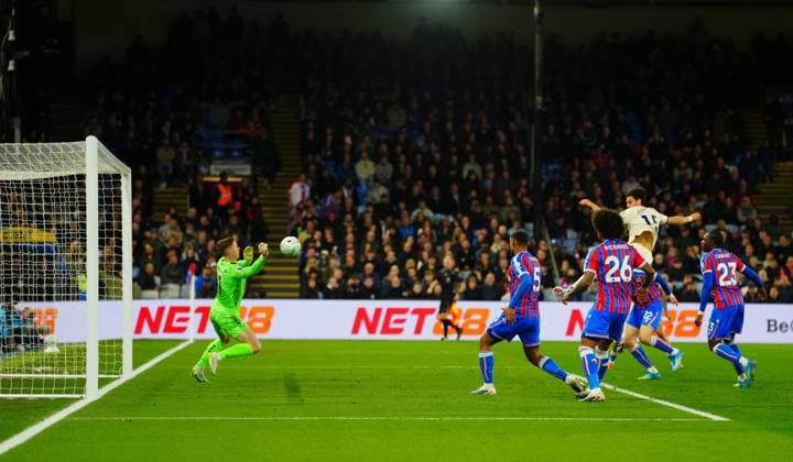 Crystal Palace goalkeeper Dean Henderson saves from Konstantinos Mavropanos of West Ham United Crystal Palace v West Ham United, Premier League, Football, Selhurst Park, London, UK - 20 Apr 2026London Selhurst Park United Kingdom EDITORIAL USE ONLY No use with unauthorised audio, video, data, fixture lists, club league logos or live services. Online in-match use limited to 120 images, no video emulation. No use in betting, games or single club league player publications. Copyright: xJavierxGarcia Shutterstockx 16837160af