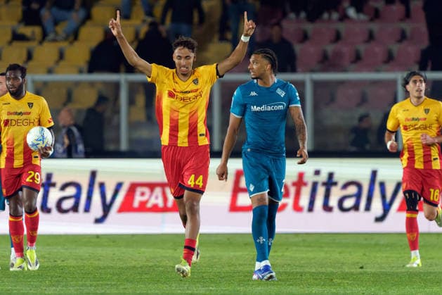 CALCIO - Serie A - US Lecce vs ACF Fiorentina Tiago Gabriel of US Lecce celebrates after scoring a goal during US Lecce vs ACF Fiorentina, Italian soccer Serie A match in Lecce, Italy, April 20 2026 Lecce Italy  Copyright: xIPAxSport ABACAx
