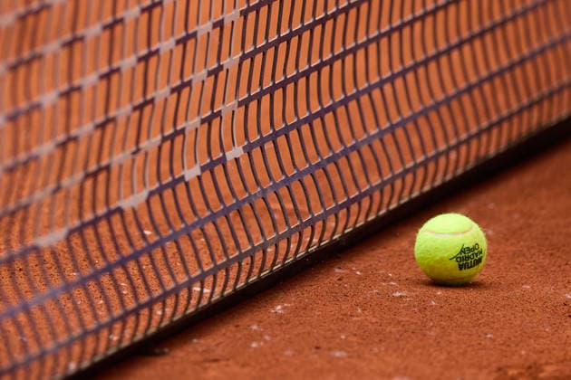 Mutua Madrid Open - Day Two A detail view of a ball on the court suring the match between Katie Volynets of United States against Tamara Korpatsch of Germany during the GirlÕs Singles match on day two of the Mutua Madrid Open at Caja Magica on April 21, 2026, in Madrid, Spain. Madrid Caja Magica Madrid Spain RL_MMO2K26_000223 Copyright: xRicardoxLarreinax