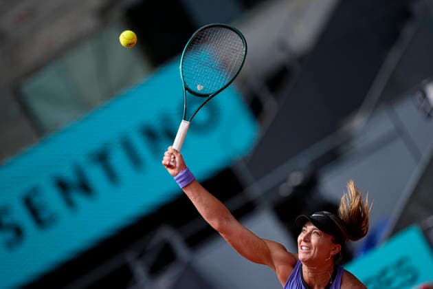 April 21, 2026, Madrid, Madrid, Spain: Paula Badosa of Spain plays against Julia Grabher of Austria during the Mutua Madrid Open 2026, ATP, Tennis Herren Masters 1000 and WTA, Tennis Damen 1000, at La Caja Magica on April 21, 2026 in Madrid, Spain. Madrid Spain - ZUMAa181 20260421_zaa_a181_123 Copyright: xOscarxJ.xBarrosox