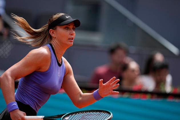 April 21, 2026, Madrid, Madrid, Spain: Paula Badosa of Spain plays against Julia Grabher of Austria during the Mutua Madrid Open 2026, ATP, Tennis Herren Masters 1000 and WTA, Tennis Damen 1000, at La Caja Magica on April 21, 2026 in Madrid, Spain. Madrid Spain - ZUMAa181 20260421_zaa_a181_148 Copyright: xOscarxJ.xBarrosox
